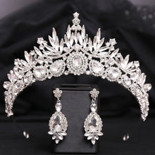 Load image into Gallery viewer, Crown Me Tonight Crystal Quinceanera Tiara Set - Also Bridal Crown with Earrings