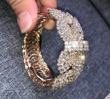 Load image into Gallery viewer, Flower or Bow Shape Rhinestone Rose Wrist Corsages- Bracelets