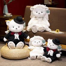 Load image into Gallery viewer, Cute Wedding Couple Teddy Bears with Formal Bridal Attire