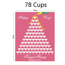 Load image into Gallery viewer, Custom Wedding 3D Wooden Champagne Glass Sign-in Tree - A Guestbook Alternative