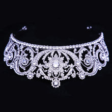 Load image into Gallery viewer, Luxury Elegant Princess Queen Silver Color Crown Tiara Bridal Crown-Wedding Hair Jewelry