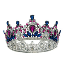 Load image into Gallery viewer, Multicolor Royal Crystal Crown Tiara
