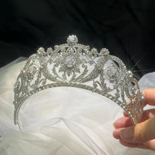 Load image into Gallery viewer, Luxury Elegant Princess Queen Silver Color Crown Tiara Bridal Crown-Wedding Hair Jewelry