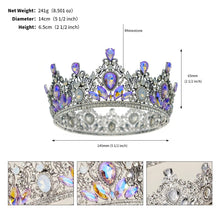 Load image into Gallery viewer, Multicolor Royal Crystal Crown Tiara