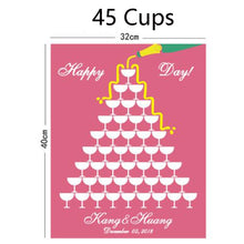 Load image into Gallery viewer, Custom Wedding 3D Wooden Champagne Glass Sign-in Tree - A Guestbook Alternative