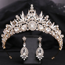 Load image into Gallery viewer, Crown Me Tonight Crystal Quinceanera Tiara Set - Also Bridal Crown with Earrings