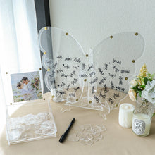 Load image into Gallery viewer, Acrylic Clear Butterfly Guest Wish Drop Frame for Wedding or Quinceanera - Guest Book Alternative