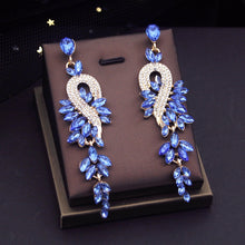 Load image into Gallery viewer, Highness Luxury Tiara and Earrings Set - Assorted Colors Available - Bridal Crown- Quinceanera