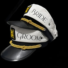 Load image into Gallery viewer, bride and groom nautical captain hatss