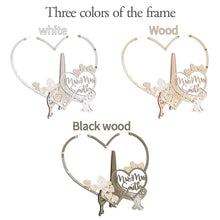 Load image into Gallery viewer, Personalized Romanza Rustic Mr and Mrs Wedding Wish Drop Double Heart Frame - A Guest Book Alternative