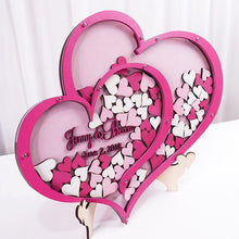 Load image into Gallery viewer, Love Double Heart Shape Personalized Wedding Guestbook Sign-In Drop Frame - A Guest Book Alternative