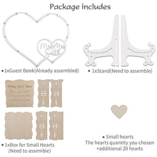 Load image into Gallery viewer, Personalized Romanza Rustic Mr and Mrs Wedding Wish Drop Double Heart Frame - A Guest Book Alternative