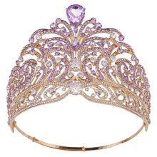 Load image into Gallery viewer, European Royal Miss Universe Crystal Crown-Large Round Tiaras