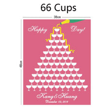 Load image into Gallery viewer, Custom Wedding 3D Wooden Champagne Glass Sign-in Tree - A Guestbook Alternative