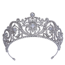 Load image into Gallery viewer, Luxury Elegant Princess Queen Silver Color Crown Tiara Bridal Crown-Wedding Hair Jewelry