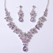 Load image into Gallery viewer, It Is All in the Details - Rhinestone Necklace and Earring Set Bridal Jewelry - Quinceanera Sets