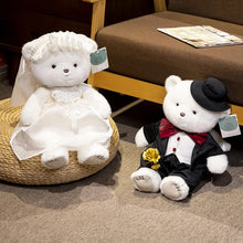 Load image into Gallery viewer, Cute Wedding Couple Teddy Bears with Formal Bridal Attire