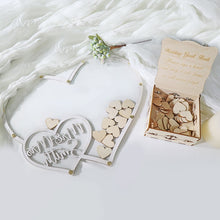 Load image into Gallery viewer, Personalized Romanza Rustic Mr and Mrs Wedding Wish Drop Double Heart Frame - A Guest Book Alternative