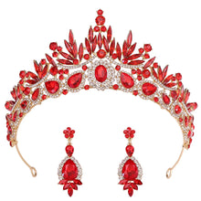Load image into Gallery viewer, Crown Me Tonight Crystal Quinceanera Tiara Set - Also Bridal Crown with Earrings