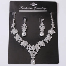 Load image into Gallery viewer, It Is All in the Details - Rhinestone Necklace and Earring Set Bridal Jewelry - Quinceanera Sets