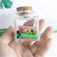 Load image into Gallery viewer, Clear Small Glass Bottle Container with Cork for Decorations- Party Favors- Crafts - Lot of Six Pieces