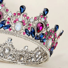 Load image into Gallery viewer, Multicolor Royal Crystal Crown Tiara