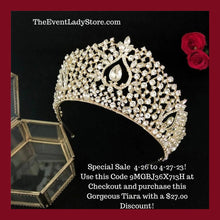 Load image into Gallery viewer, Solitaire Design Cubic Zirconia Tiara - Crown for Bride - Quinceanera or Pageant