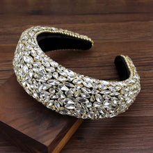 Load image into Gallery viewer, Wide Crystal Headband for Bride-Bridesmaids or Quince Court Ladies