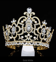 Load image into Gallery viewer, Queen Crystal Silver and Pearl Crown-Available Gold Also-Bridal Headpiece-Quinceañera Tiara