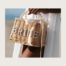 Load image into Gallery viewer, Brides Pearl Handle Boho Rustic Handbag