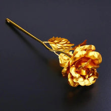 Load image into Gallery viewer, Lot of Fifty Pieces of 24K Gold Plated Polyethylene Foil Leaves Roses-Assorted Colors-Not Gift Boxed