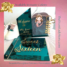 Load image into Gallery viewer, New Dawn Custom Acrylic Mirror Guestbook and Photo Welcome Sign Set