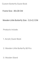 Load image into Gallery viewer, Custom Butterfly Wish Drop Frame -  A Guest Book Alternative for Mis Quince or Garden Wedding Theme