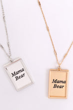 Load image into Gallery viewer, Mama Bear Etched Brass Box Pendant Necklace