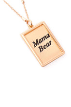 Load image into Gallery viewer, Mama Bear Etched Brass Box Pendant Necklace