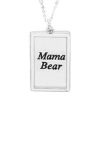 Load image into Gallery viewer, Mama Bear Etched Brass Box Pendant Necklace
