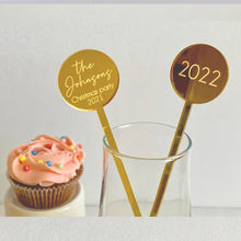 Load image into Gallery viewer, Personalized Acrylic Mirror Cocktail Drink Stirrers-Decorations-Party-for any Special Event