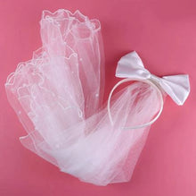 Load image into Gallery viewer, White Flower Girl Bridal Veil for Weddings or First Communion