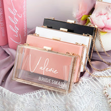 Load image into Gallery viewer, Acrylic Clutch Personalized Bride or Bridesmaids Gift-Monogrammed Purse