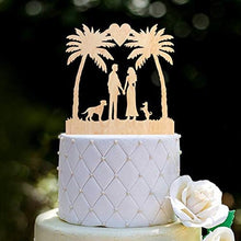 Load image into Gallery viewer, Mr and Mrs Cake Toppers-Bride and Groom with Pets-Wedding Couple Wood Silhouettes