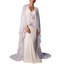 Load image into Gallery viewer, Soft Shoulders and Elegance Chiffon Long Evening Cape-Wedding Wrap or Mis Quince Cape