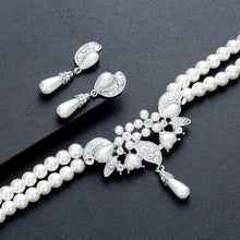 Load image into Gallery viewer, Pretty Dreamy Faux Pearl Jewelry Set with Necklace and Earrings