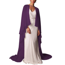Load image into Gallery viewer, Soft Shoulders and Elegance Chiffon Long Evening Cape-Wedding Wrap or Mis Quince Cape