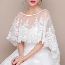 Load image into Gallery viewer, Lovely Light Ivory Lace Bridal Cape