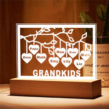 Load image into Gallery viewer, Personalized Family Tree Sign with LED USB Acrylic Night Light - Custom Laser Engraved