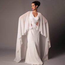 Load image into Gallery viewer, Soft Shoulders and Elegance Chiffon Long Evening Cape-Wedding Wrap or Mis Quince Cape