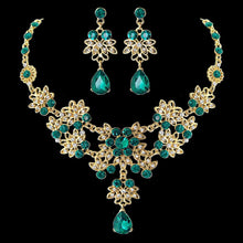 Load image into Gallery viewer, Princesa Crystal Tiaras and Jewelry Sets in Assorted Colors with Rhinestone Earrings with Necklace