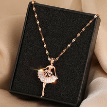 Load image into Gallery viewer, Sweet Elegant Ballerina Girl Crystal Zirconia Pendant Necklace-Jewelry Gift for a Special Lady or Quinceanera