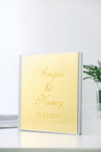 Load image into Gallery viewer, Personalized Fancy Acrylic Mirror Look Guest Book in Gold or Silver