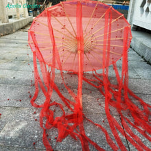 Load image into Gallery viewer, Paper Silk Parasol - Decorative Umbrella for Bridal Shower or Baby Shower